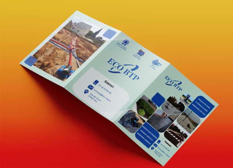 ECOBTP Trifold A5 Flyer extérieur